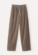 Hose mit Gummizug, Taupe-Braun, webstill