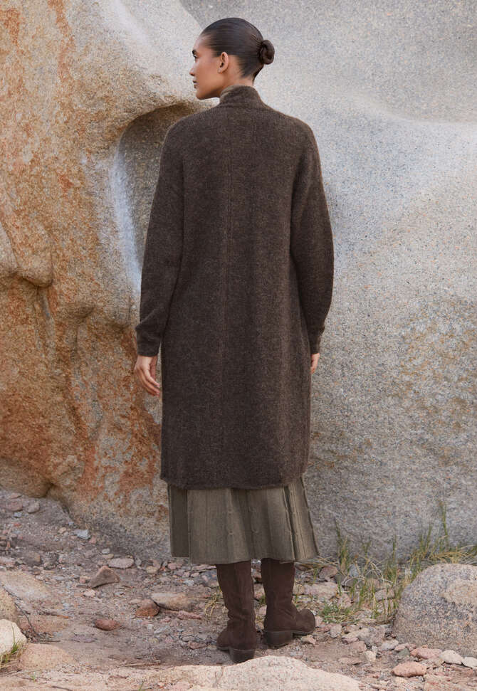 Verschlussloser Cardigan, Dunkelbraun, completeTheLook
