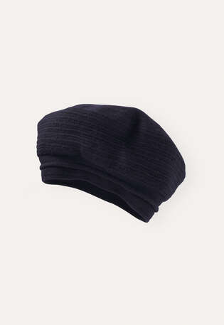 Strick-Barett, Blauschwarz, webstill