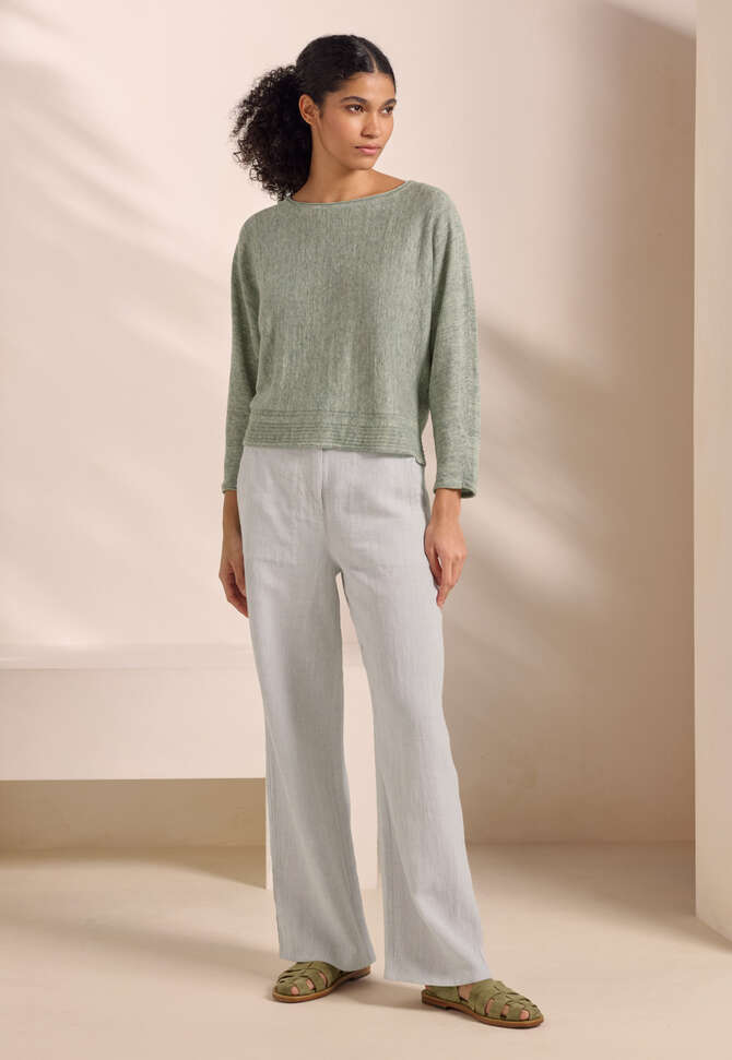 Pullover mit Dolman-&Auml;rmeln, Salbei meliert, completeTheLook