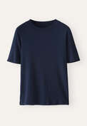 T-Shirt aus Seide und Baumwolle, Mitternacht, webstill