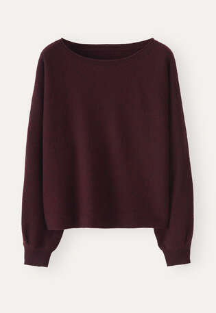 Pullover mit Dolman-&Auml;rmeln, Brombeere, webstill