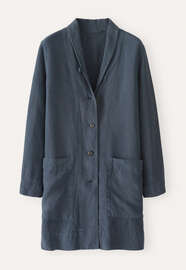 Lange Jacke, Dunkles Petrol, webstill
