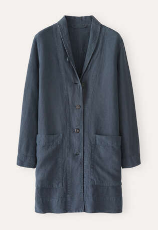 Lange Jacke, Dunkles Petrol, webstill