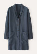 Lange Jacke, Dunkles Petrol, webstill