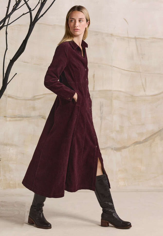 Kleid mit Eins&auml;tzen, Zwetschge, completeTheLook