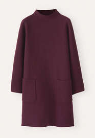 Kleid mit aufgesetzten Taschen, Aubergine, webstill