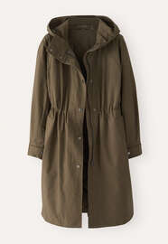 Parka mit Kapuze, Khakibraun, webstill
