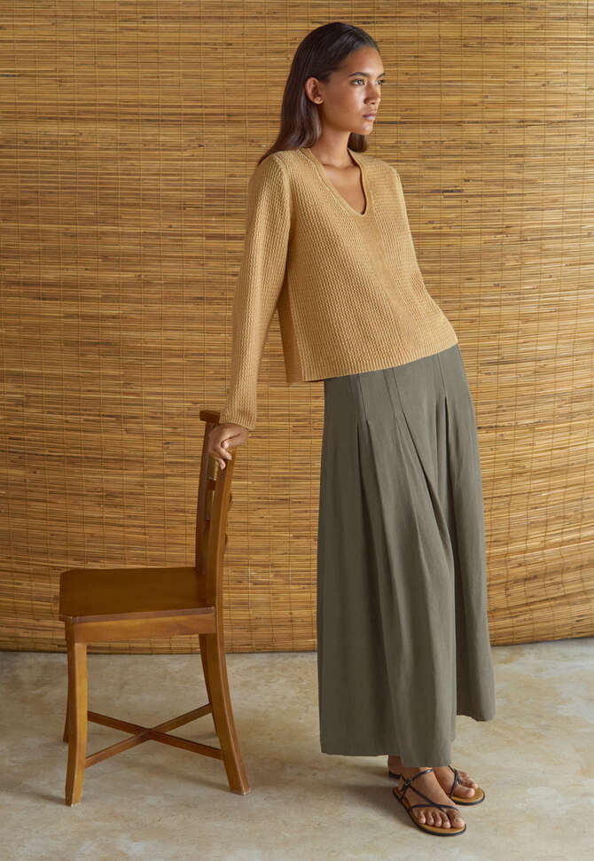Pullover mit V-Ausschnitt, Sandgelb, completeTheLook