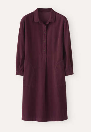Feincord-Kleid, Zwetschge, webstill