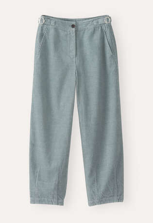 K&uuml;rzere Hose aus Cord, Enteneiblau, webstill