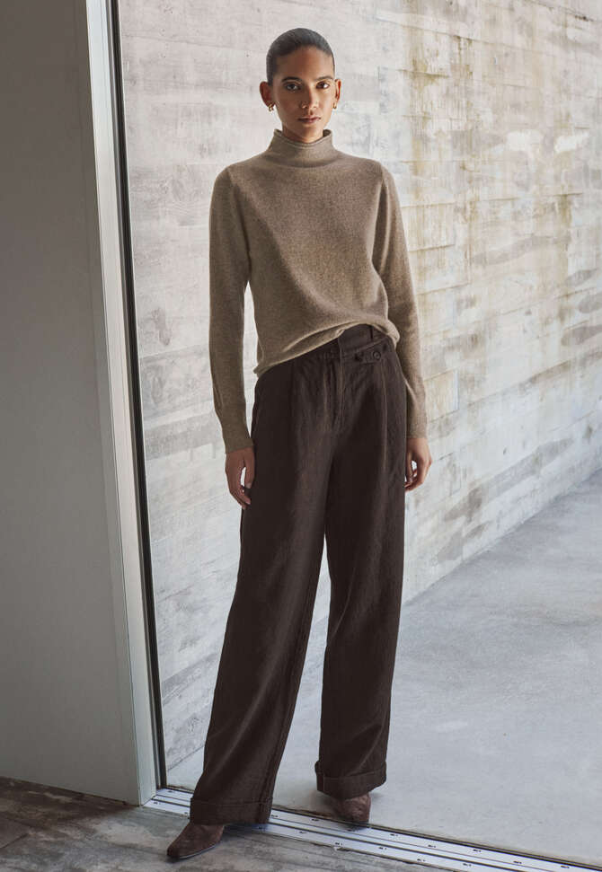 Pullover mit hohem Kragen, Latte, completeTheLook