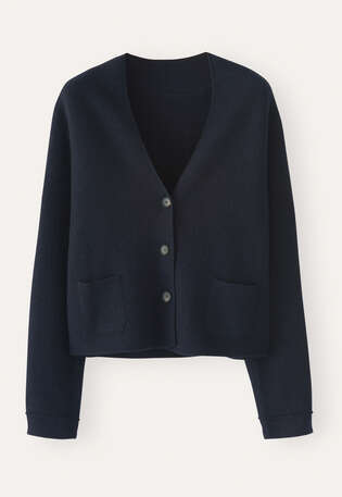 Gestrickte Jacke, Blauschwarz, webstill