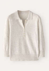 Pullover mit Kragen, Perlgrau, webstill