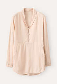 Bluse mit Schalkragen, Eisrosa, webstill