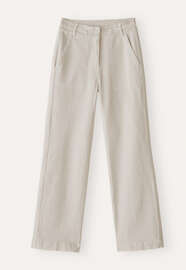 Hose mit geradem Bein, Ecru, webstill
