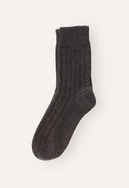 Gerippte Socken, Kohlschwarz, webstill
