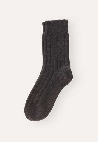 Gerippte Socken, Kohlschwarz, webstill