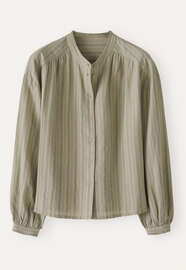 Streifenbluse, Oliv/Taupe, webstill