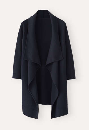 Jacke mit Wasserfallkante, Tinte, webstill