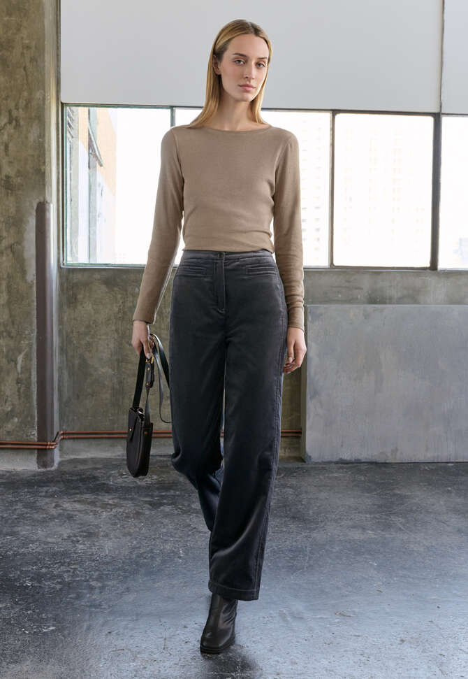 Hose mit geradem Bein, Kohlschwarz, completeTheLook