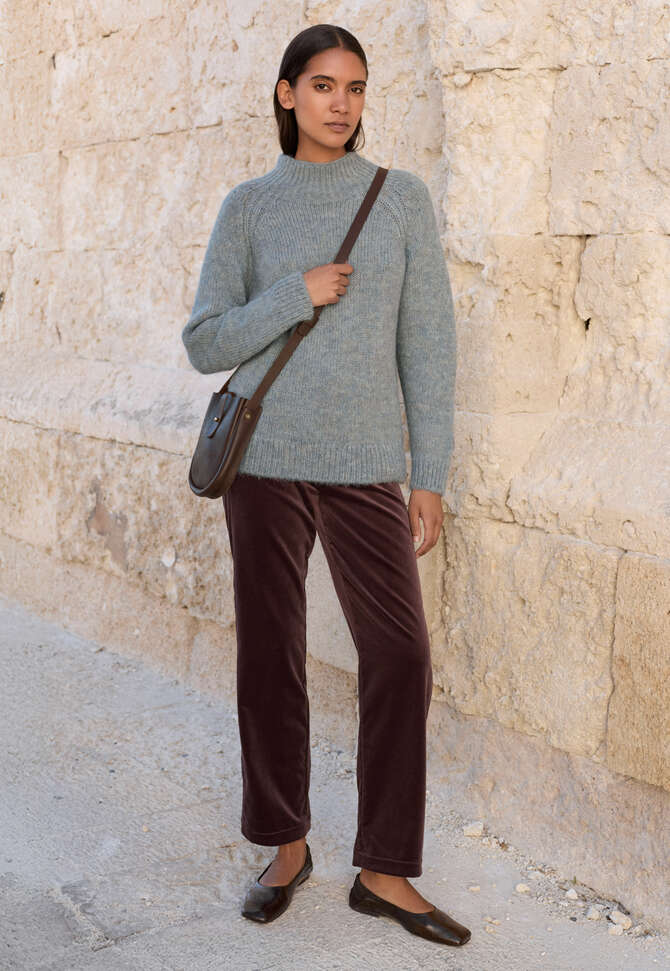 Raglanpullover mit Trichterkragen, Frostiges Blau, completeTheLook