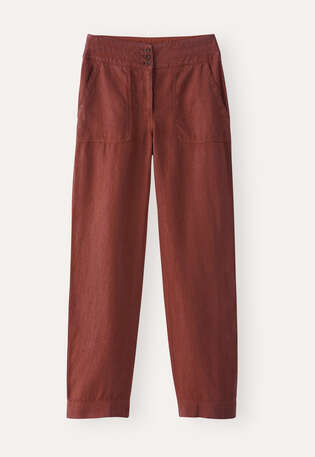 Hose mit geradem Bein, Rostbraun, webstill