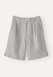 Bundfalten-Shorts, Blasses Nerzgrau, webstill