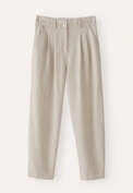 Schmal zulaufende Hose, Rehbraun, webstill