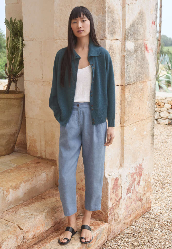 Cardigan mit Trichterkragen, Aquamarin, completeTheLook