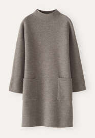 Kleid mit aufgesetzten Taschen, Taupe/Braun, webstill