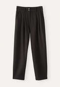 Schmal zulaufende Hose, Schwarzbraun, webstill