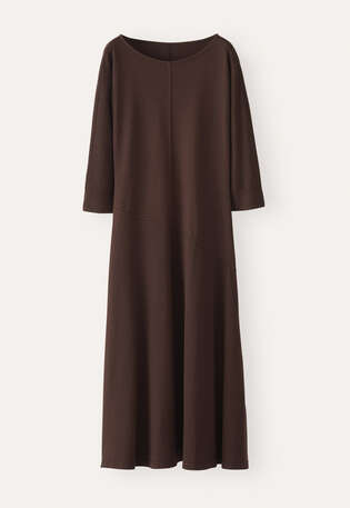 Im Schr&auml;gschnitt gearbeitetes Jersey-Kleid, Portwein, webstill