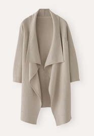 Jacke mit Wasserfallkante, Kiesel, webstill