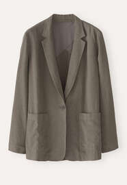 Blazer mit aufgesetzten Taschen, Khakibraun, webstill