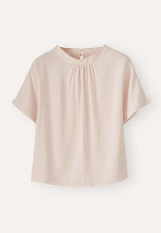 Dolman-Bluse, Blasse Muschel, webstill