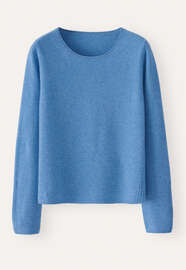 Pullover mit Rundhalsausschnitt, Zartes Marineblau, webstill