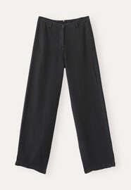 Hose mit weitem Bein, Gewaschenes Schwarz, webstill