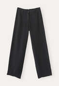 Hose mit weitem Bein, Gewaschenes Schwarz, webstill