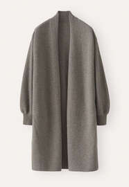 Langer Cardigan, Dunkler Nebel, webstill