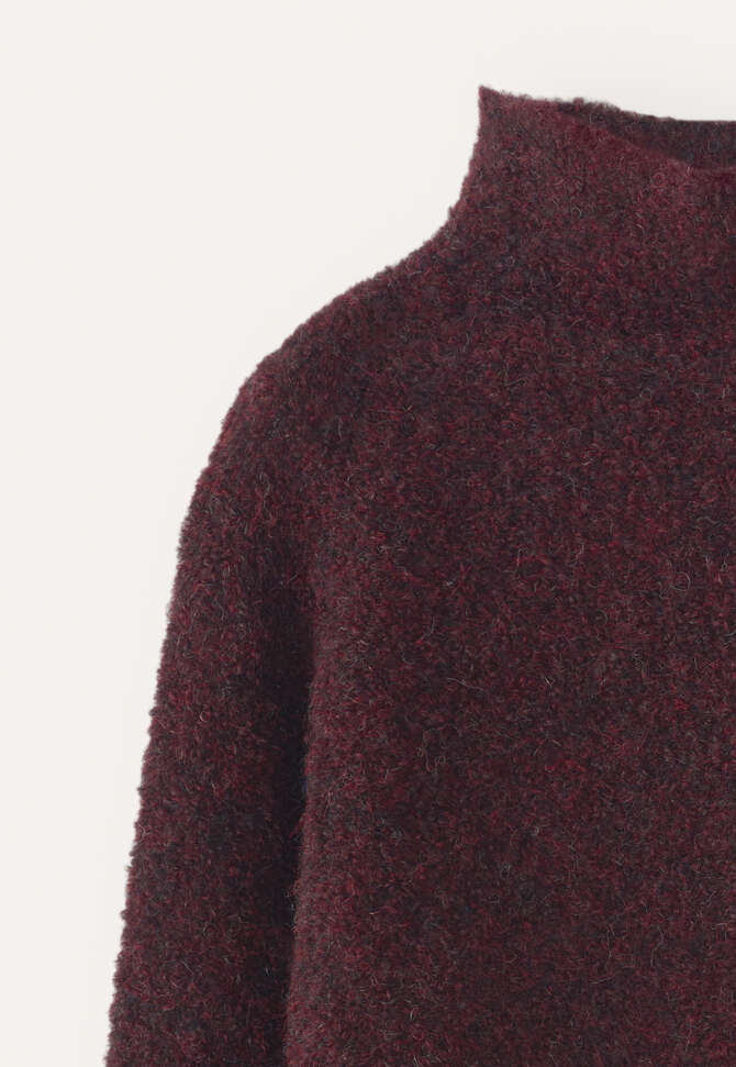 Pullover mit Trichterkragen, Weinrot, completeTheLook