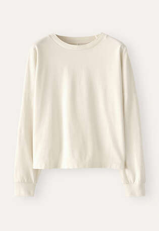 Sweatshirt aus pigmentgef&auml;rbtem Jersey, Pergament, webstill