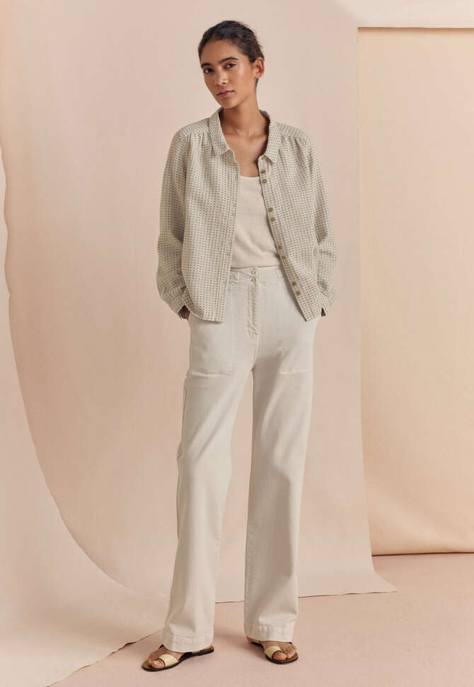 Hose mit geradem Bein, Ecru, completeTheLook