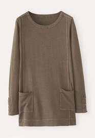 Streifentunika, Toffee/Tinte, webstill