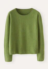 Pullover mit Rundhalsausschnitt, Apfelgr&uuml;n, webstill