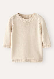 Kurz&auml;rmeliger Pullover, Natur, webstill