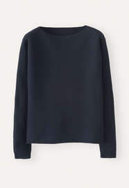 Kastiger Pullover, Blauschwarz, webstill