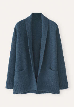 Gestrickte Jacke, Baltic-Blau, webstill