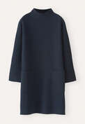 Kleid mit aufgesetzten Taschen, Tintenblau, webstill
