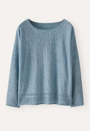 Pullover mit Dolman-&Auml;rmeln, Ozean meliert, webstill